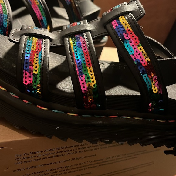 Dr. Marten Yelena Rainbow sequin sandals. Size 7. - Picture 14 of 16